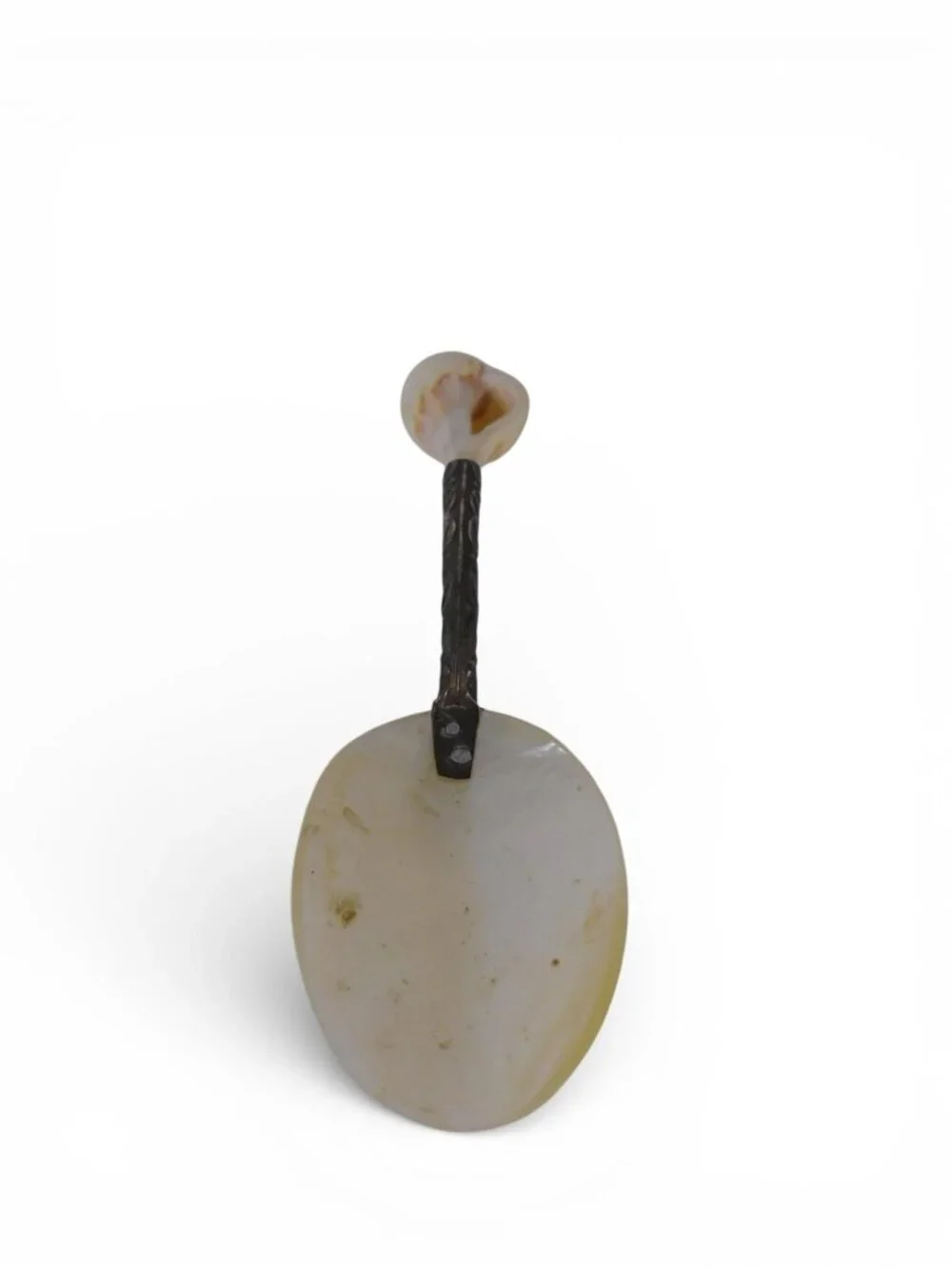 Vintage Mother of Pearl Caviar Spoon Shell Handle Silverplate Serving Utensil